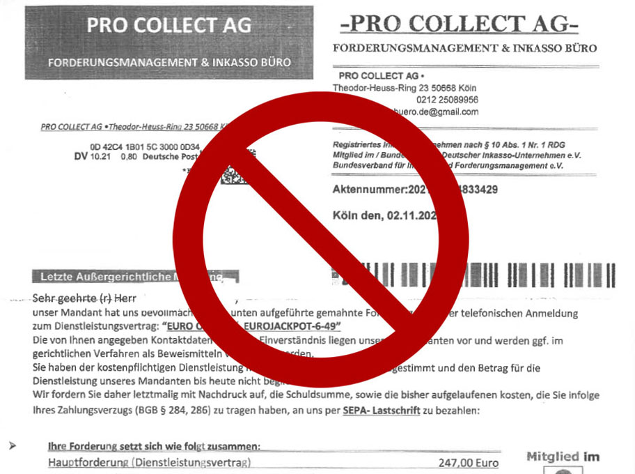 Betrugsfirma Pro Collect