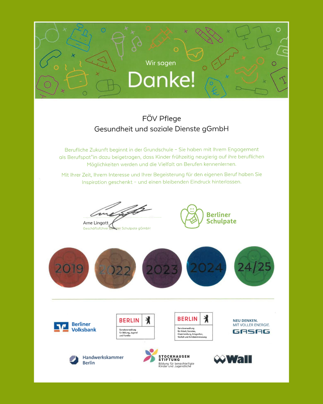 Berufsberatung, Berufspat:innen an Berliner Grundschulen.